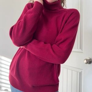 NWT Jeanne Pierre Red Cotton Turtleneck Sweater - Size Large